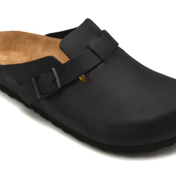 Birkenstock Boston Suede Leather Narrow Soft Footbed Clog - Picture 1 of 5